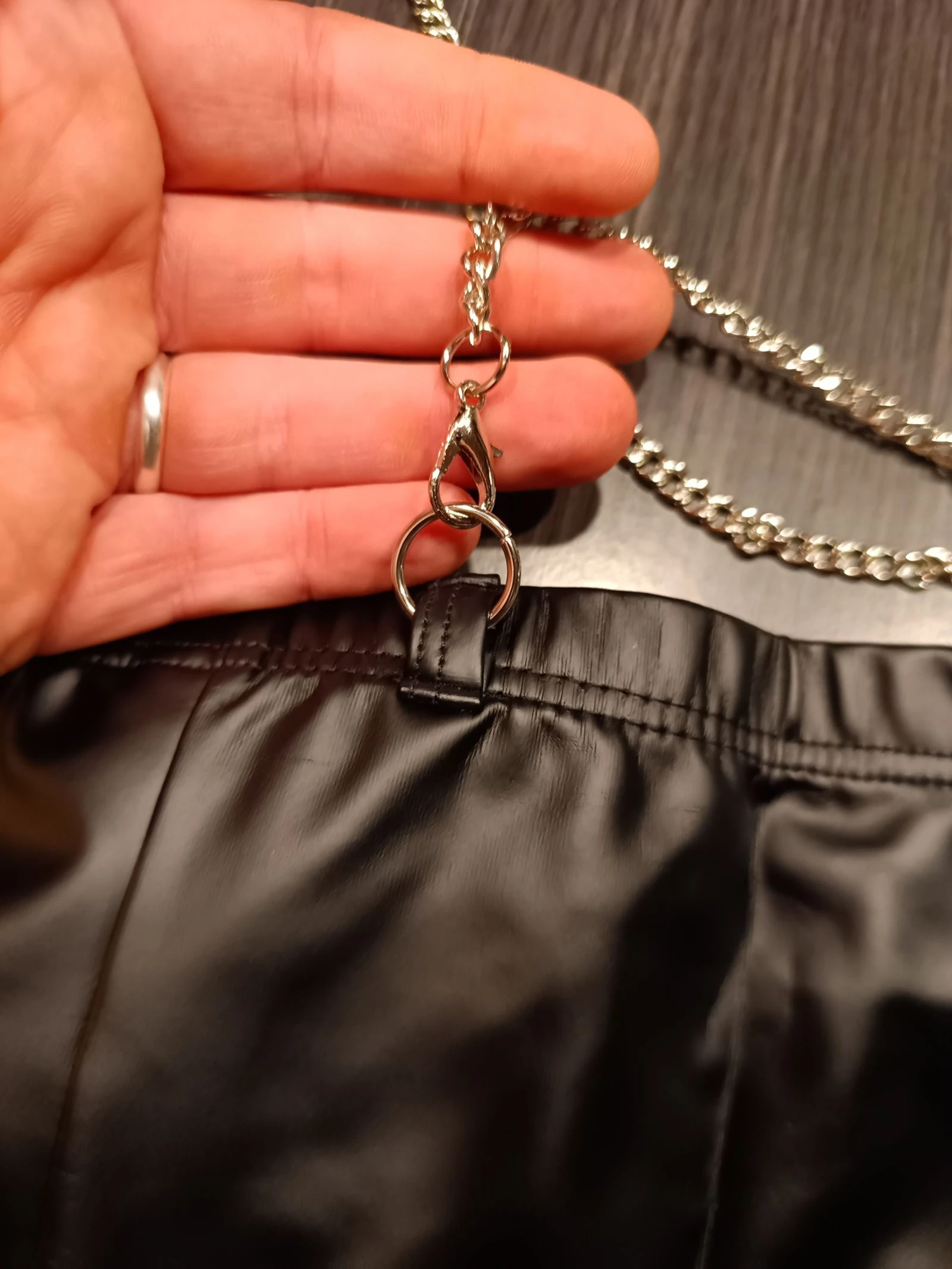 Zwarte boxershort met lederachtige uitstraling voor heren met nekkooi – photo 4